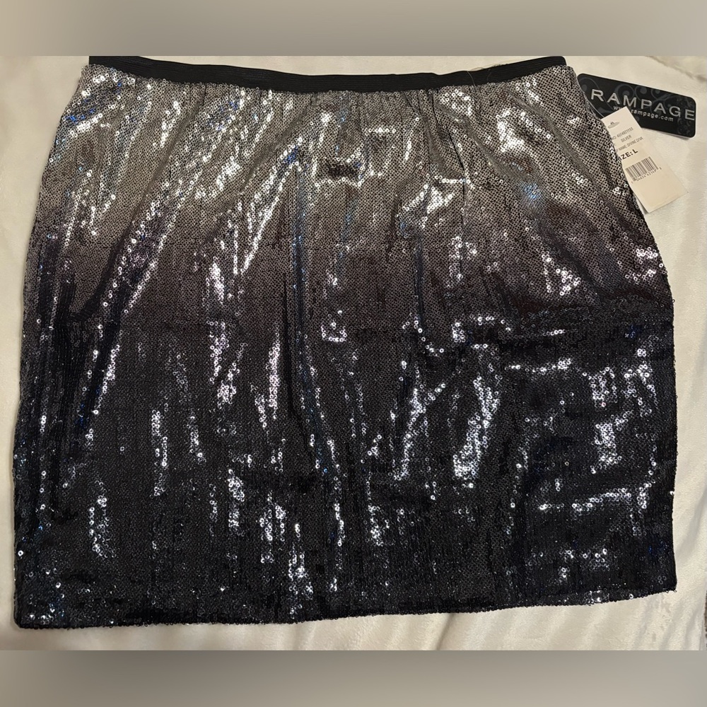 Rampage Glittering Black and Silver Mini Skirt